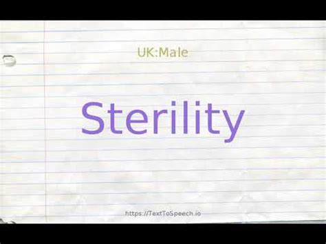 This activity reviews the indications, contraindications, mechanism of action,. . How to pronounce sterility